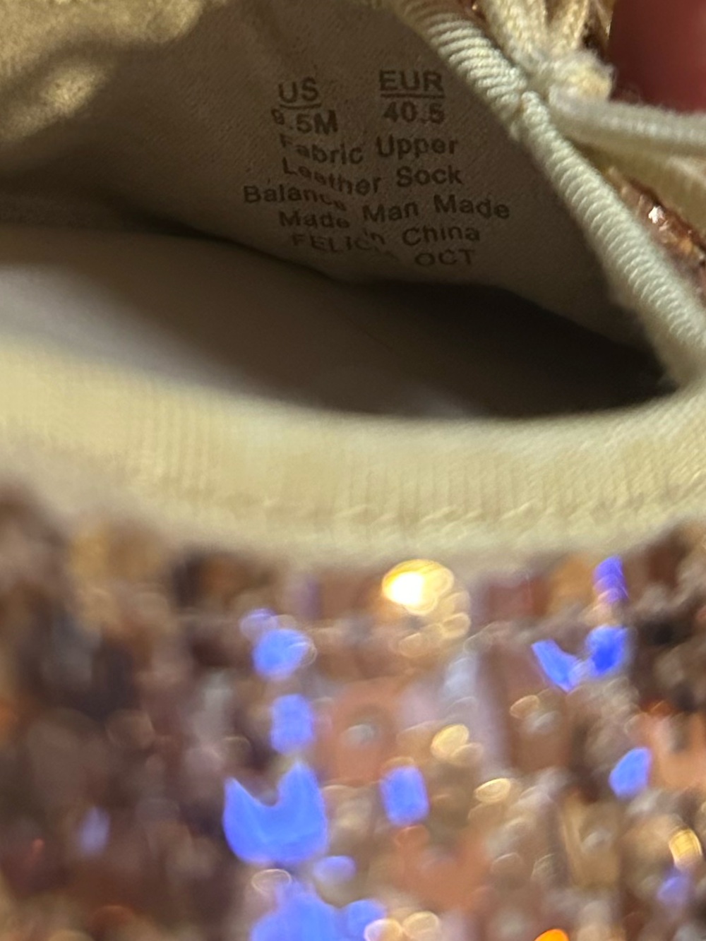 NWOT Sam Edelman Felicia Luxe Glitter Sequin Ballet Flats Bow Gold Metallic 9.5 - Picture 7 of 8